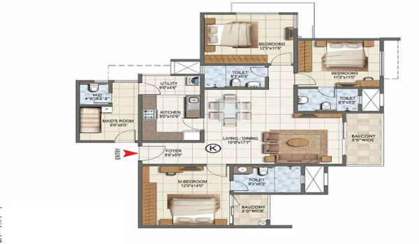 Arvind Sylva 3 BHK Apartment Floor Plan Featured Image of Arvind Sylva 3 BHK Apartment Floor Plan